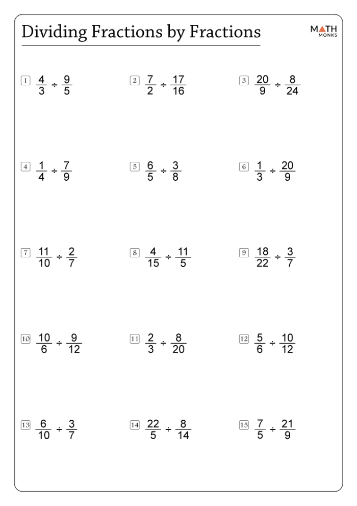 Sixth grade worksheet featuring a rhyming math lesson on dividing fractions by fractions