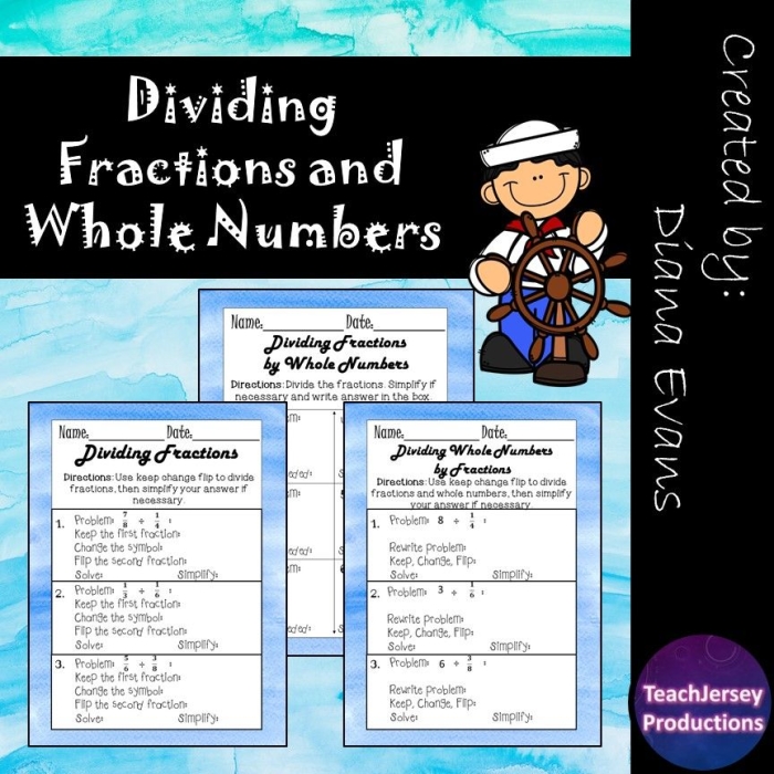 Dividing Fractions by Whole Numbers Practice Worksheet for Fifth Grade 3 Fifth grade student completing a math worksheet on dividing fractions by whole numbers