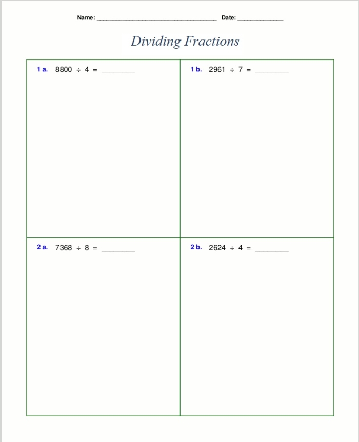 Sixth grade student worksheet featuring rhyming exercises for dividing fractions by fractions