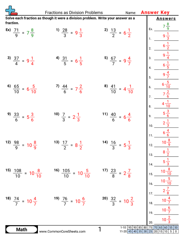 Worksheet featuring word problems on dividing fractions for sixth graders