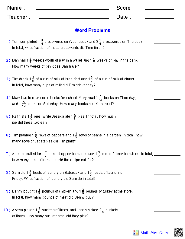 Worksheet featuring word problems on dividing fractions for sixth graders