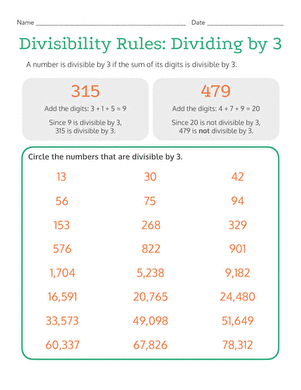 Fun and engaging divisibility rules worksheet for dividing by 2 Worksheet for practicing the divisibility rule for 2 aimed at third-grade students