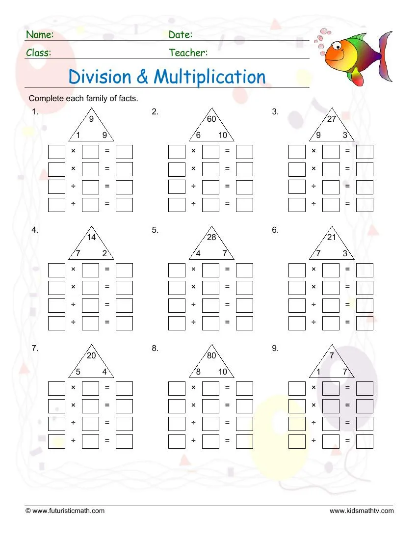 Third grade students practice equal sharing word problems with the Division: Let's Be Fair! worksheet