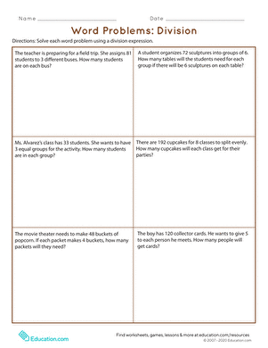 Division Word Problems Part One Earth and Space Science Worksheet 14 Third grade student solving division word problems about space by drawing arrays and equal groups