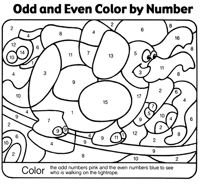 Third grade circus color by number worksheet featuring a division math challenge