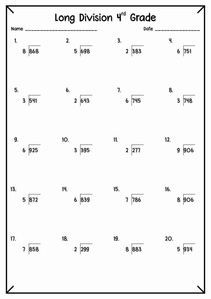 Third grade math worksheet featuring Division: Let's Be Fair! word problems with illustrations of sharing items equally.