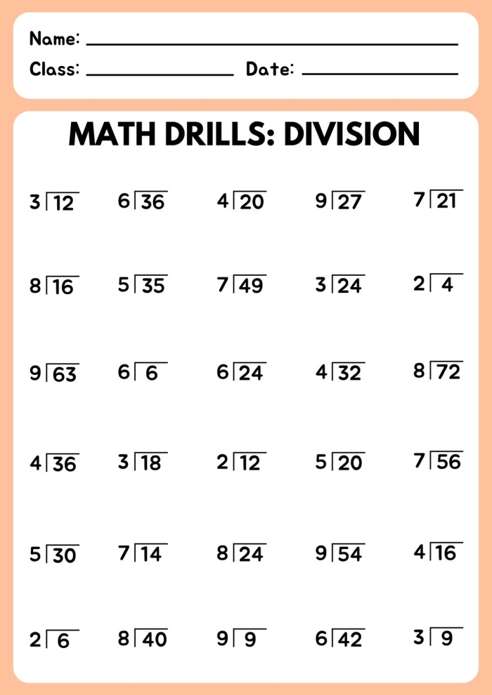 Division key terms and strategies guide poster for third grade math worksheet 17