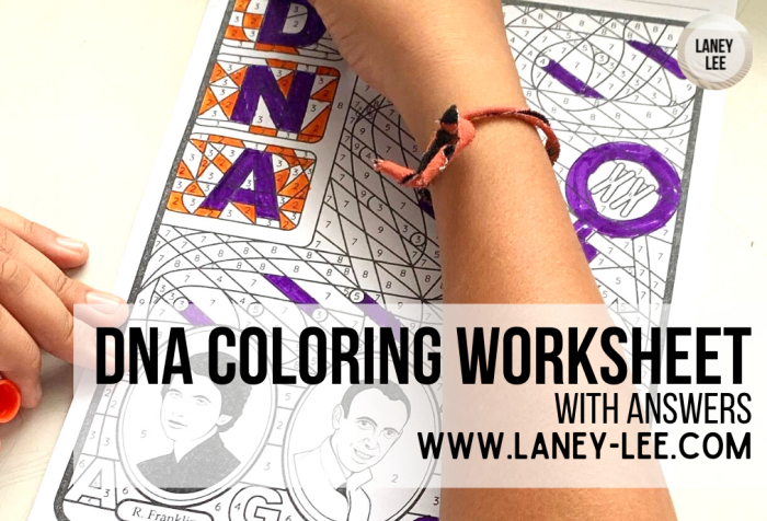 Second grade science worksheet featuring a DNA double helix coloring page