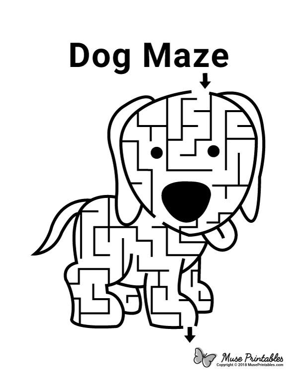 Dog Maze Worksheet Image 2: Buddy Finds His Ball Path Puzzle First grade student helping cartoon dog Buddy navigate a maze to find his tennis ball in this addition worksheet activity