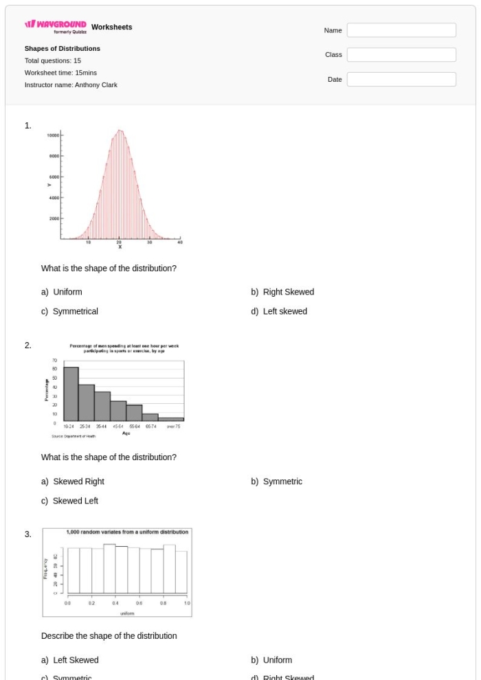 Sixth grade math worksheet featuring a dot plot for analyzing statistical data distributions