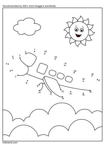 Kindergarten worksheet featuring a dot-to-dot roller skate puzzle for practicing numbers one through fifteen