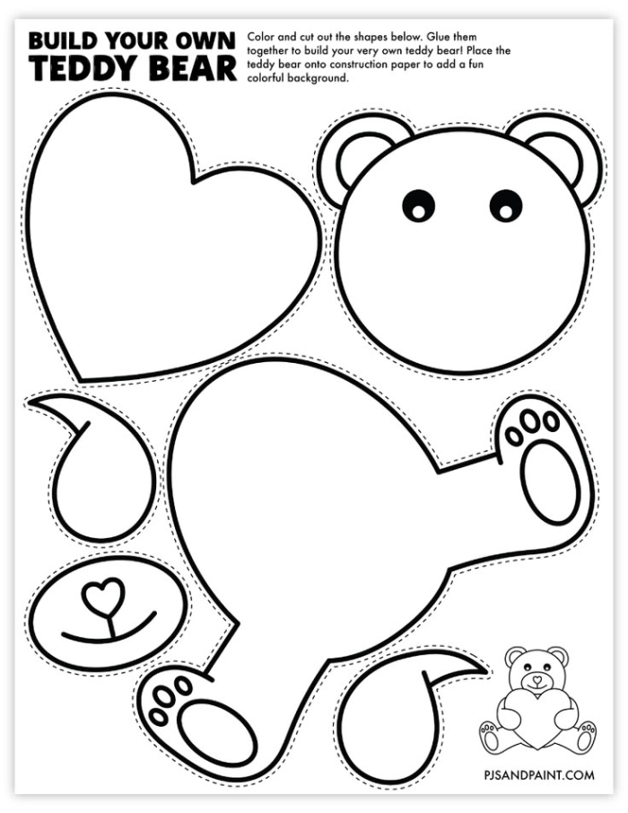 Pre-K student practicing letter formation with a cute teddy bear A to Z dot to dot worksheet