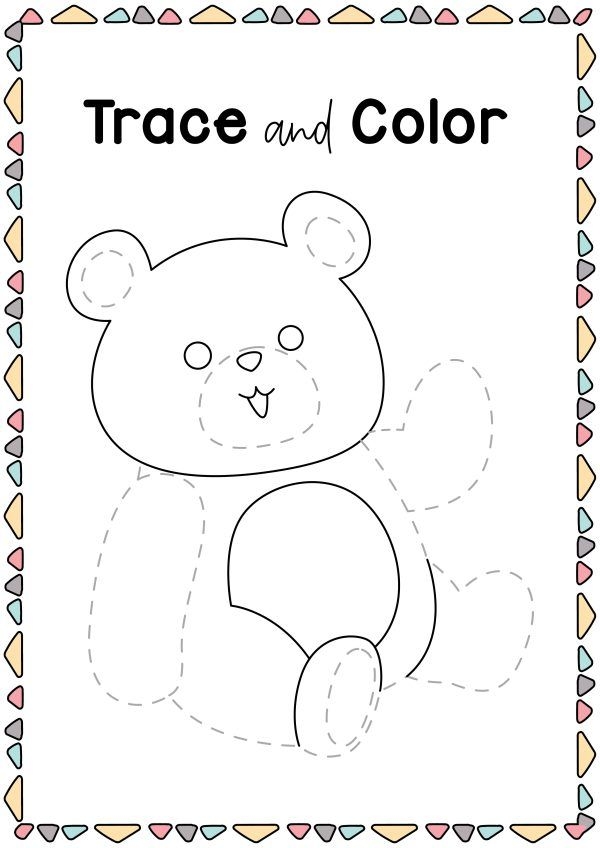 Pre-K dot to dot worksheet featuring a teddy bear connecting the letters A to Z for handwriting practice