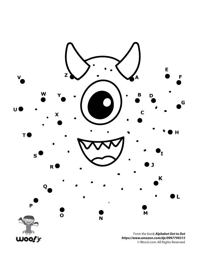 Engaging dot-to-dot activity to help children learn the alphabet and numbers Dot-to-dot worksheet for kindergarteners featuring the letter A with counting from 1 to 3