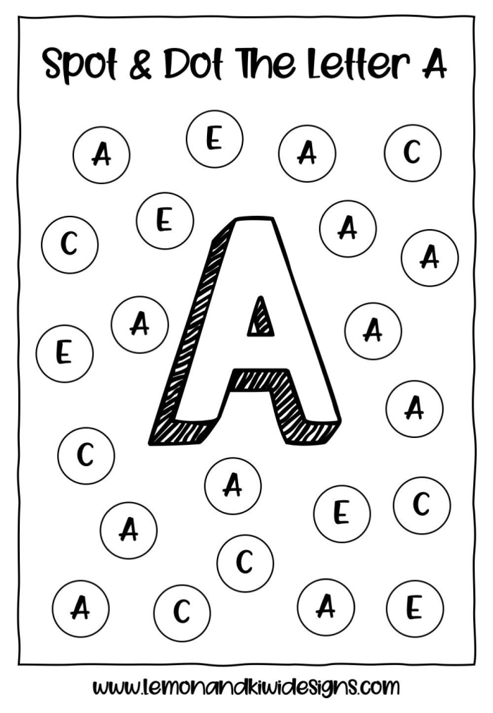 Fun dot-to-dot activity to learn the alphabet with the letter A for young learners Dot-to-dot worksheet for kindergarteners featuring the letter A to practice counting and letter recognition