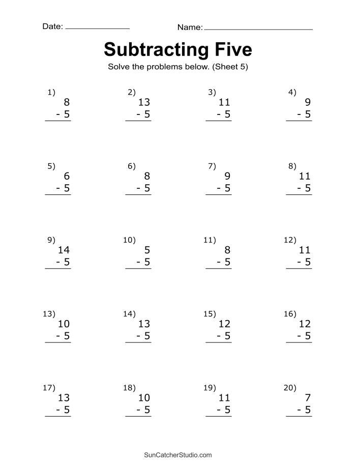 Double-digit subtraction worksheet featuring playful animal illustrations for second graders