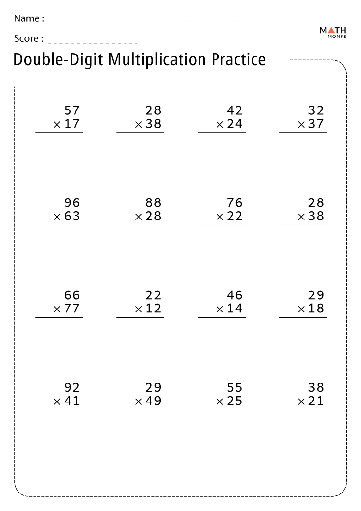 Double-digit subtraction worksheet featuring fun animal illustrations for second graders