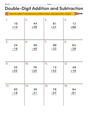 Double-digit animal subtraction worksheet for second graders
