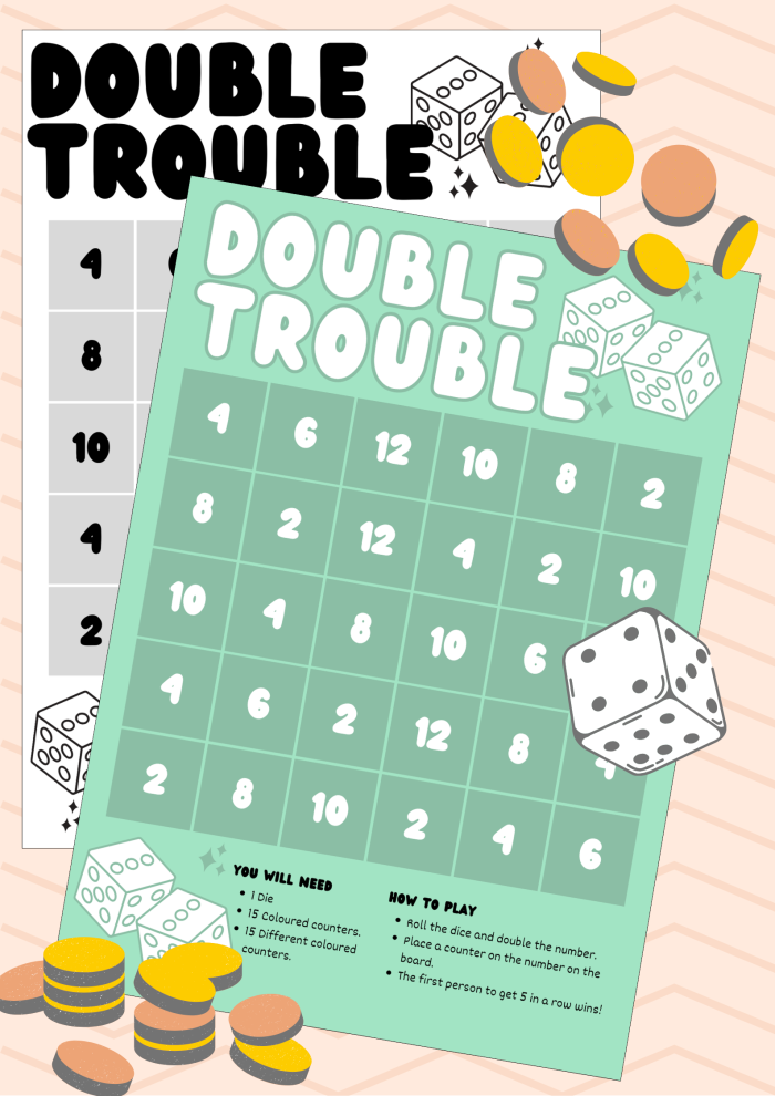 Worksheet featuring homonyms for fifth graders labeled as Double Trouble