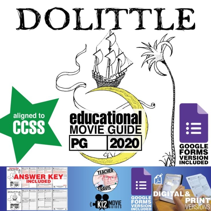 Fourth grade reading comprehension worksheet featuring a passage from The Story of Dr. Dolittle 16