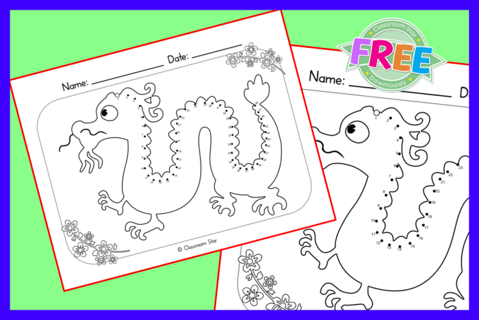 Smiling dragon illustration for practicing measurement in inches