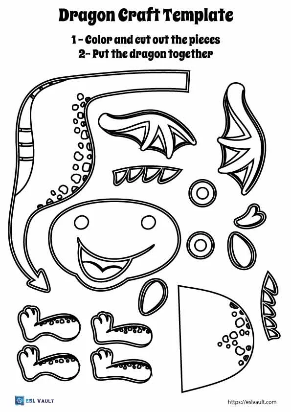 Second grade math worksheet featuring a friendly dragon to practice measuring in inches