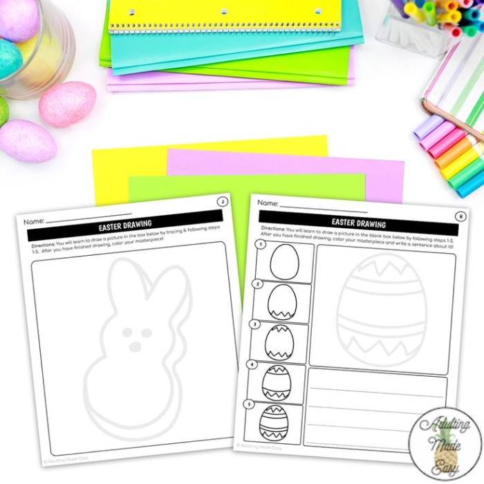 Draw an Easter Picture worksheet for Kindergarten