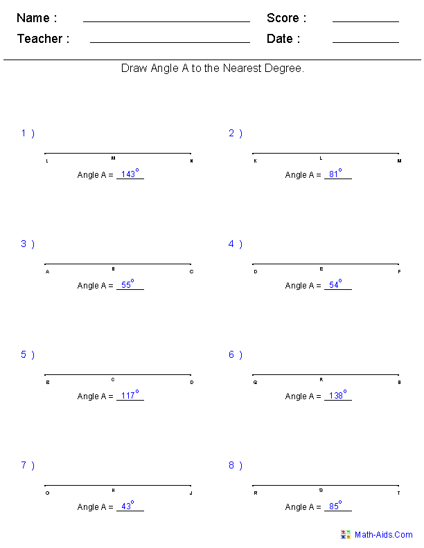 Engaging activity for students to practice their understanding of angles and shapes Drawing Angles worksheet for fourth graders featuring creative geometry challenges