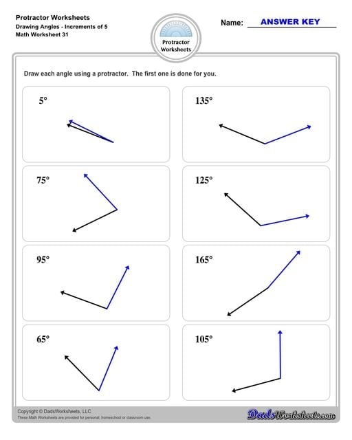Creative challenge for students to illustrate shapes based on angle descriptions Worksheet for practicing angle drawing skills in fourth grade geometry