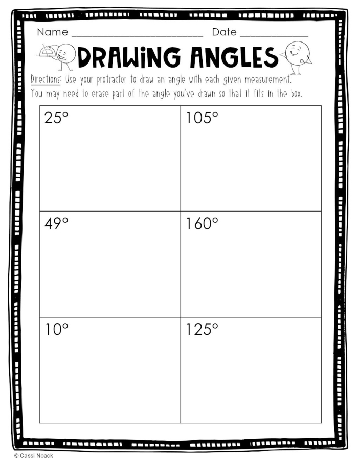 Creative Drawing Angles worksheet for engaging fourth-grade students in geometry Worksheet featuring a geometry challenge for fourth graders to draw angles and shapes