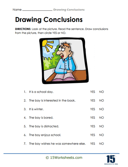 Reading for Comprehension Drawing Conclusions Geography Worksheet 9 Third grade students identifying geography facts by drawing conclusions from reading passages