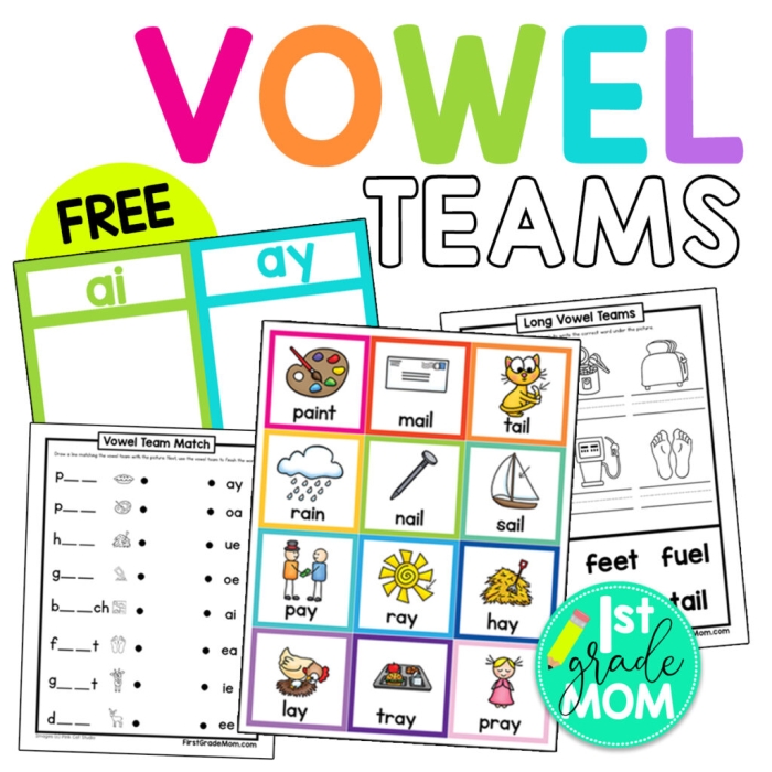 Vowel Team ea Phonics Practice Worksheet 21 Second grade worksheet practicing long and short e sounds for the ea vowel team