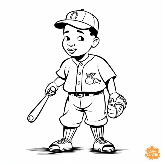 Image 20: Jackie Robinson Baseball Pioneer Worksheet for Young Learners Jackie Robinson coloring page for pre-K students learning about the pioneering baseball player who broke color barriers in sports