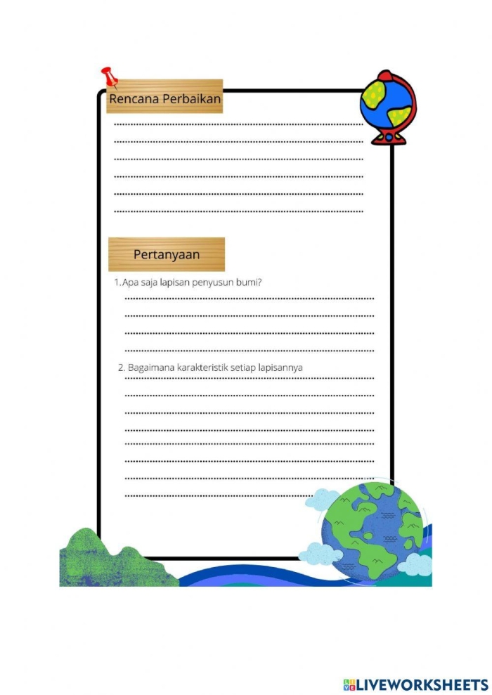 Colorful worksheet titled "The Earth Gives Me" designed for Kindergarten students to celebrate Earth Day