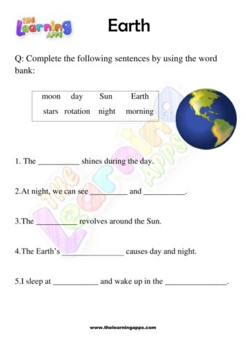 Earth Day writing prompt worksheet for kindergarten students
