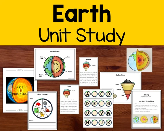 Fifth grade science worksheet for labeling the layers of the Earth diagram