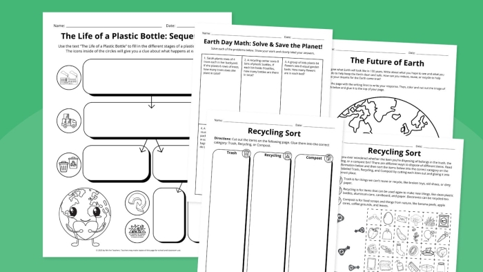 First grade students learning about Earth's four layers with reading and writing practice activity