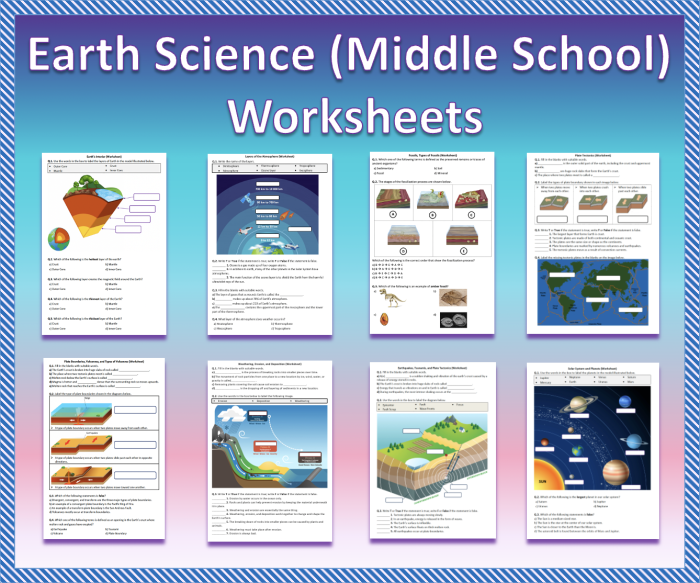 First grade Science Time Earth worksheet showing the four layers of the planet