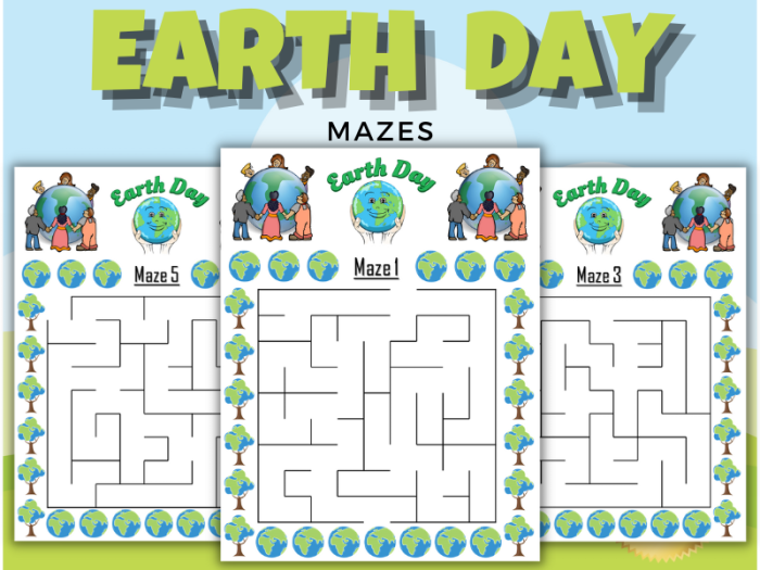 Earth maze worksheet featuring a colorful globe design for first graders. Engaging Earth Day activity to inspire children's appreciation for our planet.