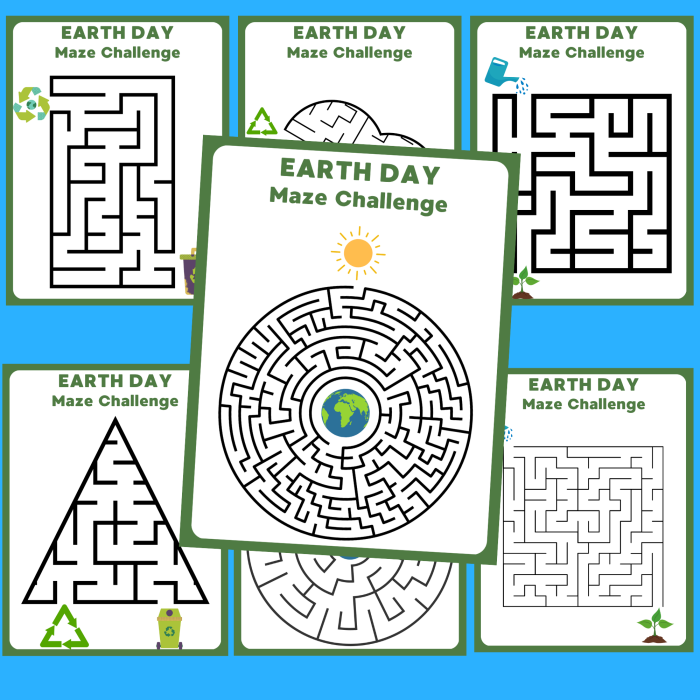 Earth maze worksheet featuring a colorful globe design for first graders