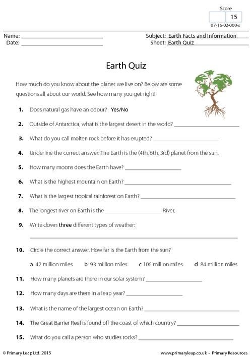 Interactive worksheet designed to enhance understanding of Earth's geology Earth Rocks! Quick Quiz worksheet for fourth graders exploring geological processes