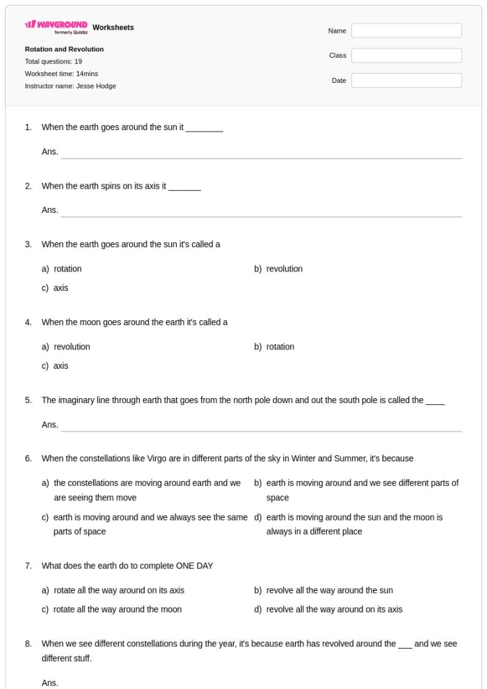 Third grade students learning about planetary rotation with an educational Why Does the Earth Spin worksheet