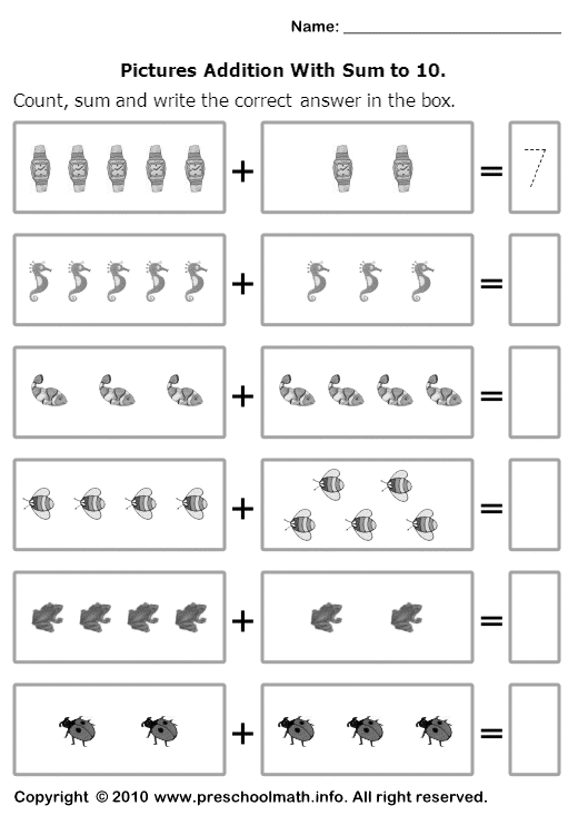 Colorful Easter-themed addition worksheet with busy bee character and visual counting objects for Pre-K learners