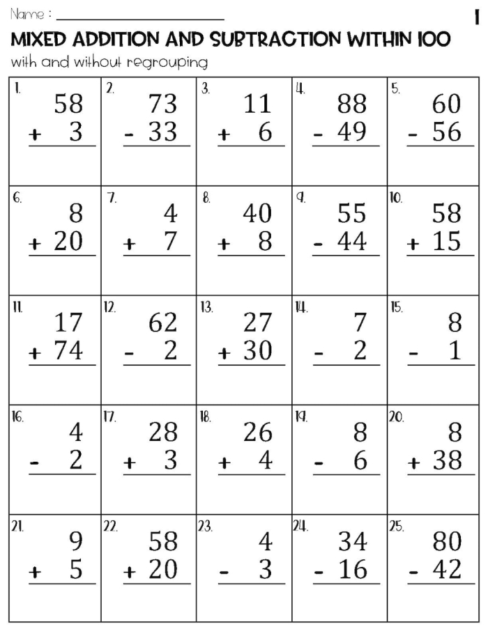 A colorful Easter-themed math puzzle showing addition and subtraction problems within 20 for first grade students