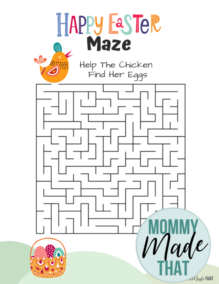 Easter Alphabet Maze worksheet for Pre-K children featuring a bunny tracing letters