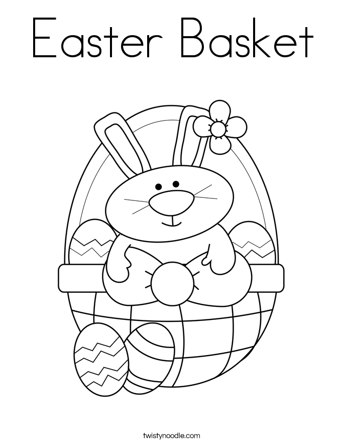 Preschooler coloring an Easter basket filled with decorated eggs for a phonics activity