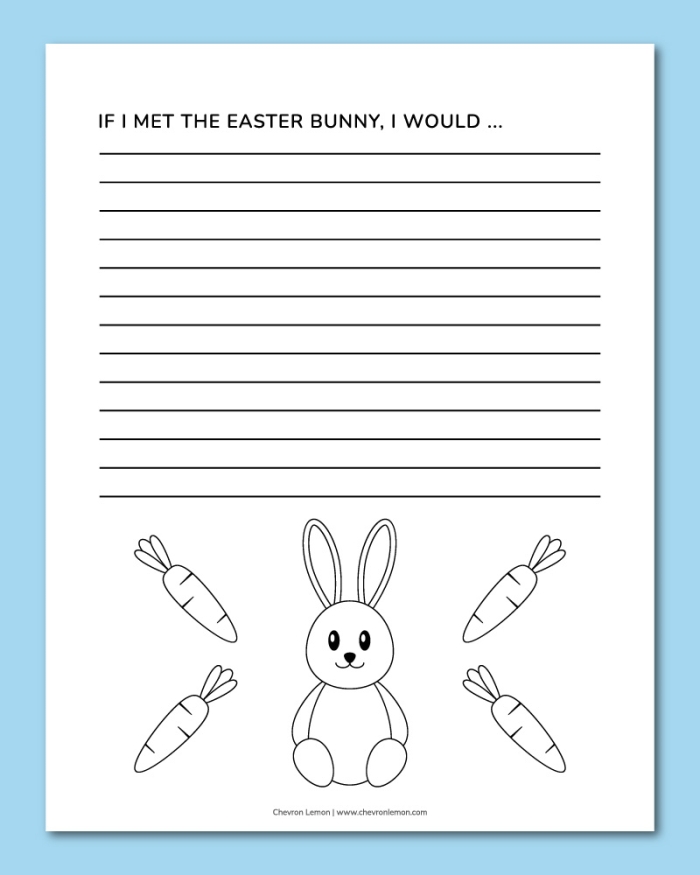 Easter Bunny Writing Prompt Handwriting Worksheet for Second Grade 8 Second grade student filling out an Easter writing prompt worksheet about being the Easter Bunny