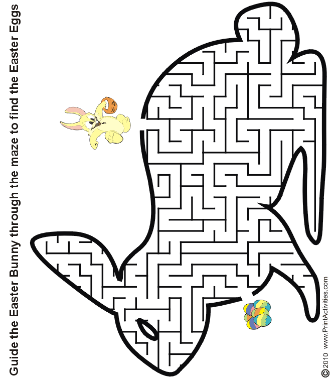 Easter Bunny Maze worksheet for Pre-K students focusing on subtraction skills