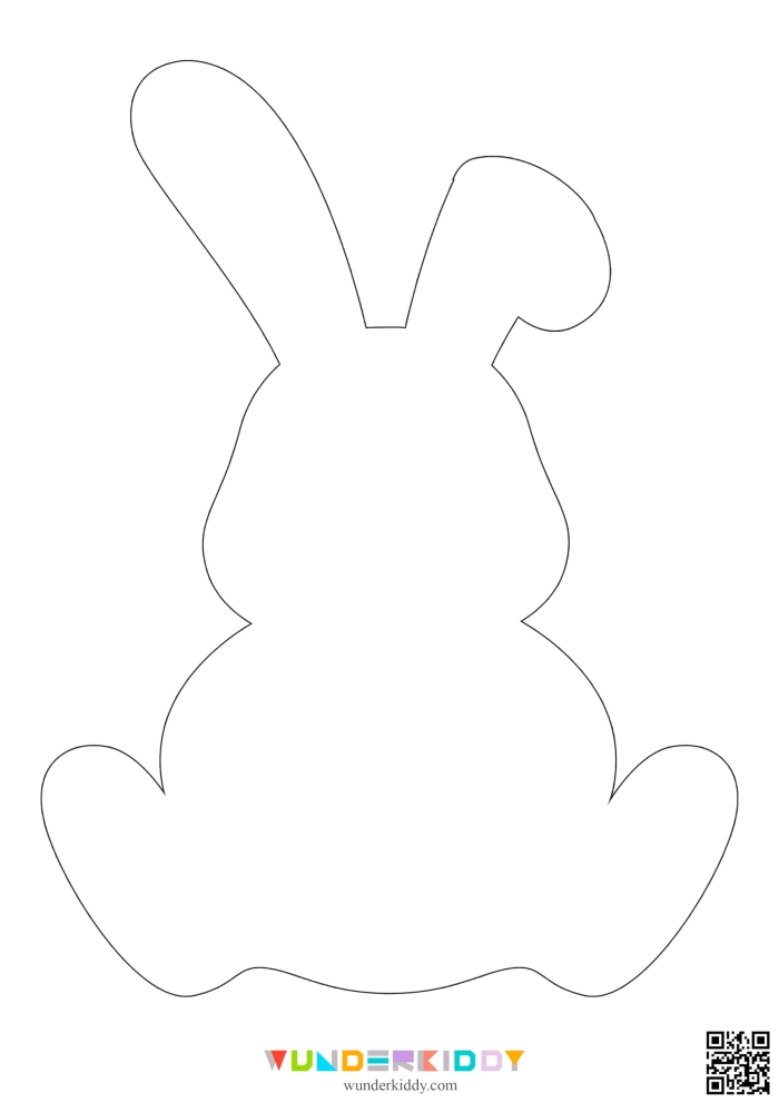 Cute Easter Bunny stand-up worksheet for kids to color and display