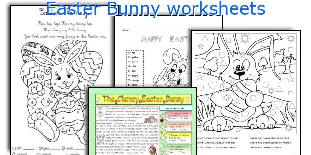 Pre-K student coloring a printable Easter Bunny Stand-Ups craft worksheet